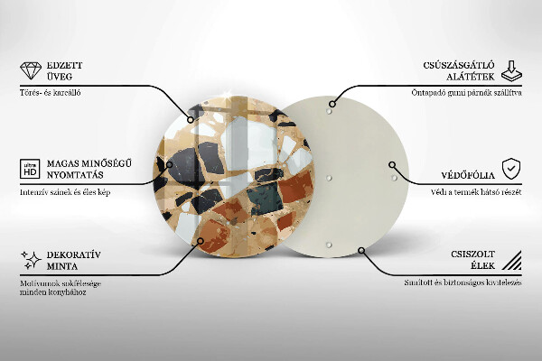 Tocător de bucătărie Farfurie cu pietre decorative