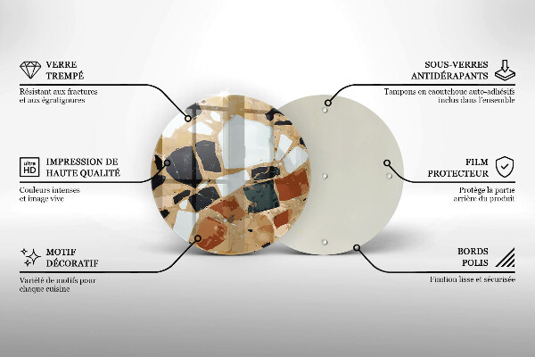 Tocător de bucătărie Farfurie cu pietre decorative