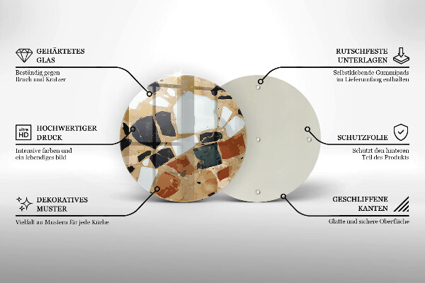 Tocător de bucătărie Farfurie cu pietre decorative