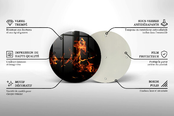 Tocător de bucătărie Trage o flacără vie
