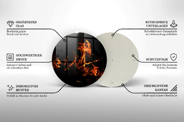 Tocător de bucătărie Trage o flacără vie