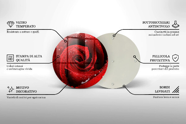 Tocător de bucătărie Petale de flori de trandafir