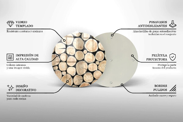 Tocător de bucătărie Trunchiuri de copaci din lemn