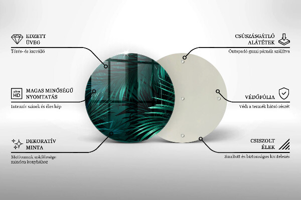 Tocător din sticlă Frunze sălbatice ale junglei