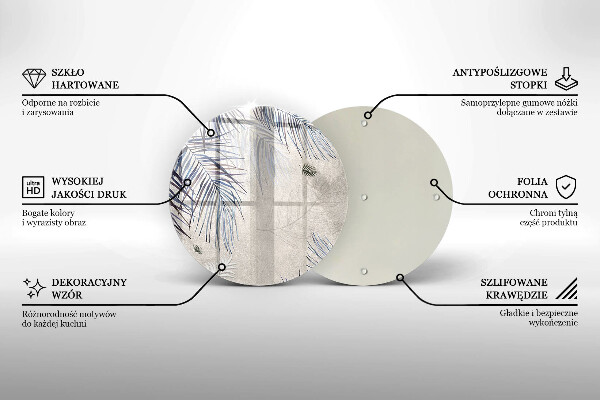 Tocător din sticlă Frunze subtile