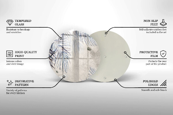 Tocător din sticlă Frunze subtile
