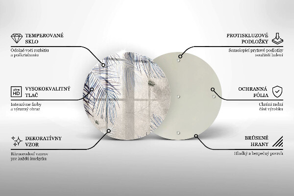 Tocător din sticlă Frunze subtile