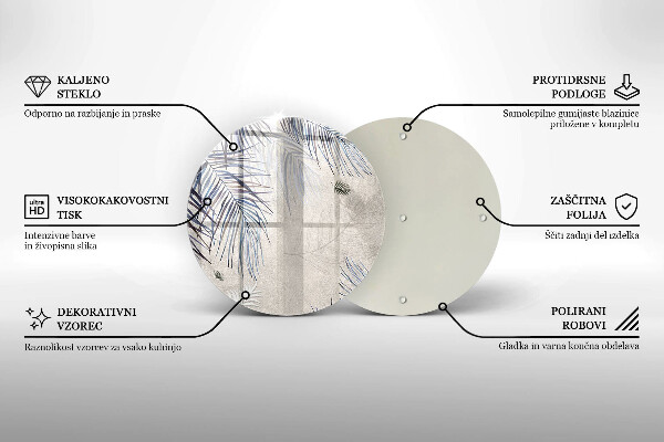 Tocător din sticlă Frunze subtile