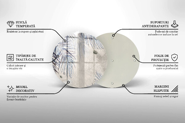 Tocător din sticlă Frunze subtile