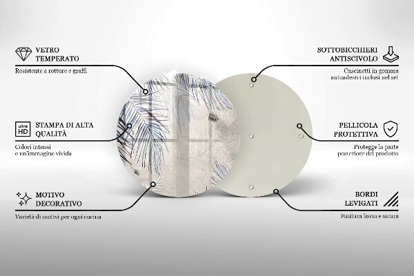 Tocător din sticlă Frunze subtile