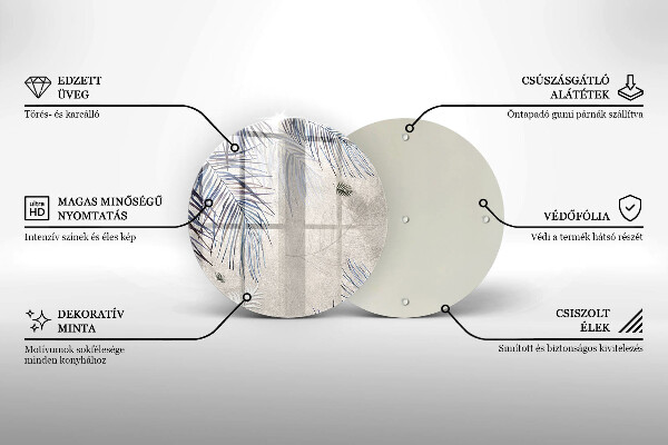 Tocător din sticlă Frunze subtile
