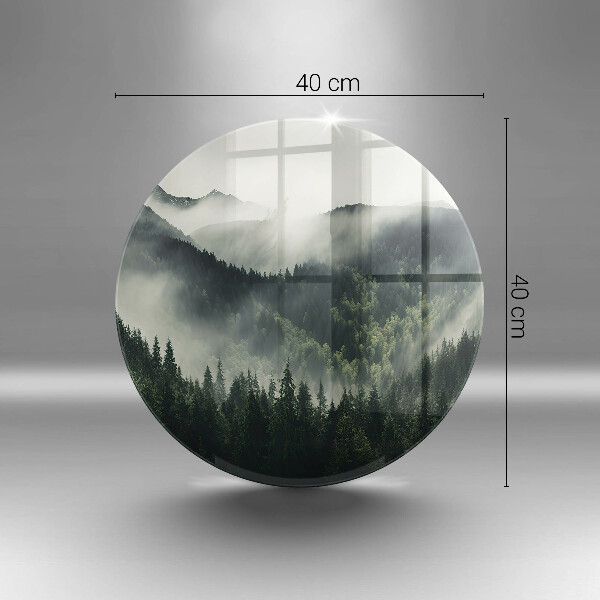 Tocător din sticlă Peisaj de pădure și ceață