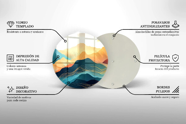 Tocător din sticlă Peisaj montan abstract