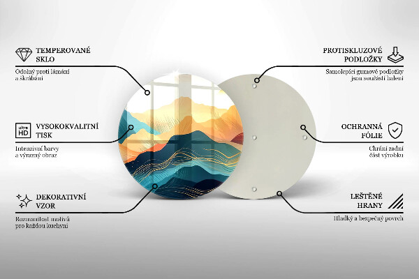 Tocător din sticlă Peisaj montan abstract
