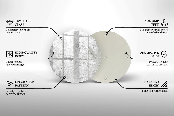 Tocător din sticlă Textura de beton