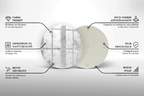 Tocător din sticlă Textura de beton