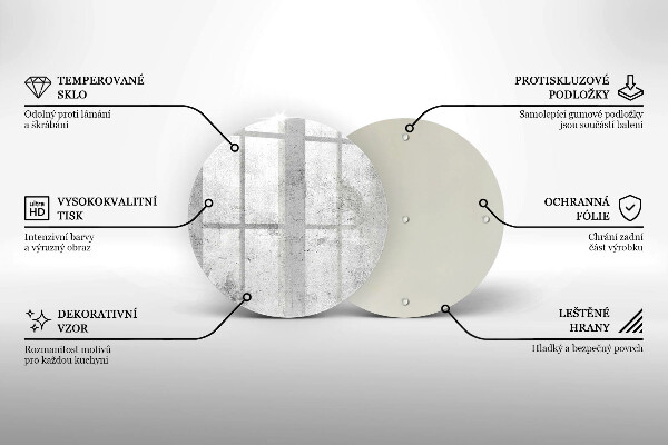 Tocător din sticlă Textura de beton