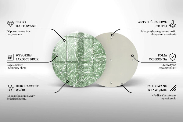 Tocător din sticlă Frunze liniare