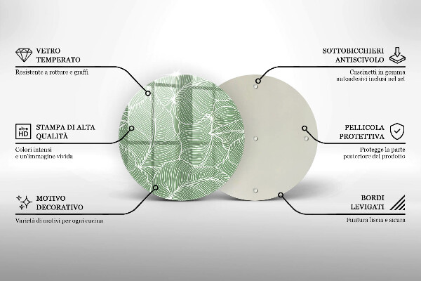 Tocător din sticlă Frunze liniare