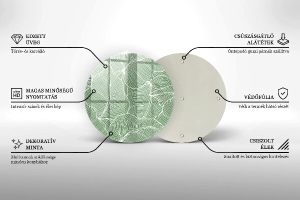 Tocător din sticlă Frunze liniare