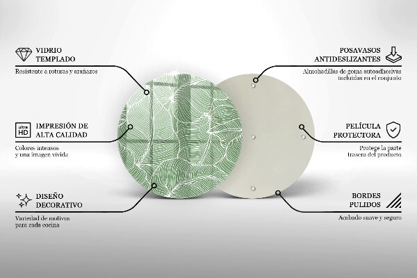Tocător din sticlă Frunze liniare