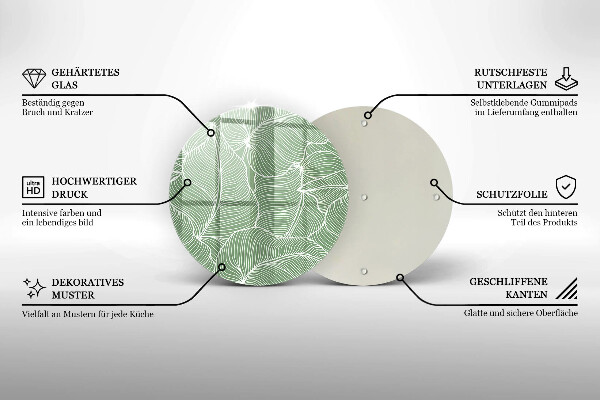 Tocător din sticlă Frunze liniare