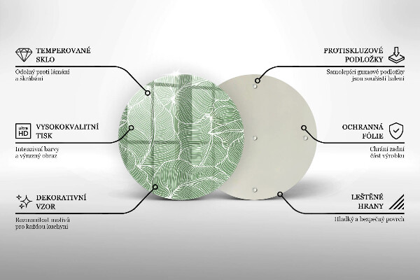 Tocător din sticlă Frunze liniare
