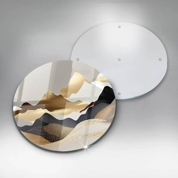 Tocător din sticlă Munți de aur abstracti