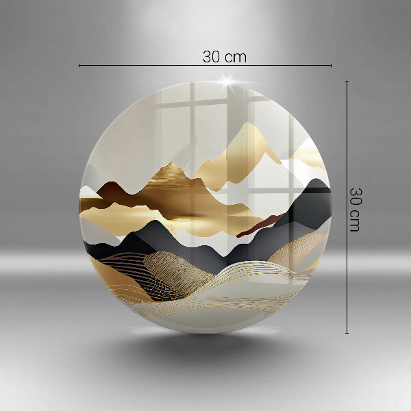 Tocător din sticlă Munți de aur abstracti