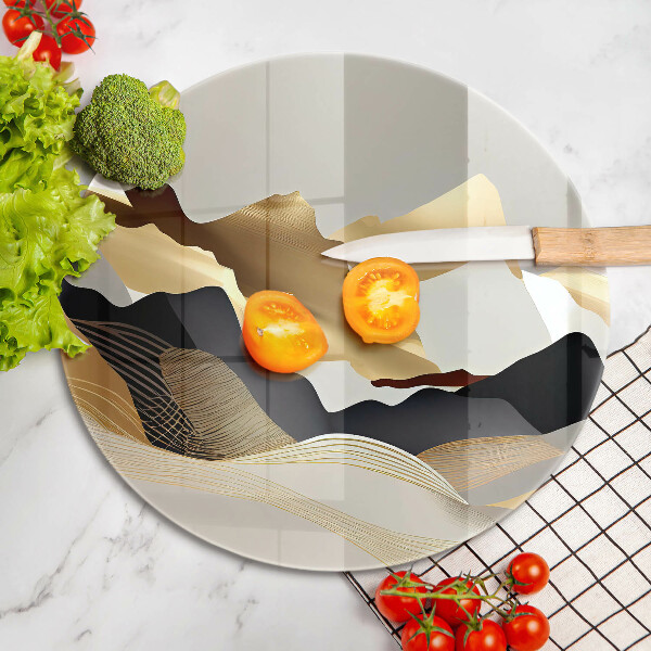 Tocător din sticlă Munți de aur abstracti