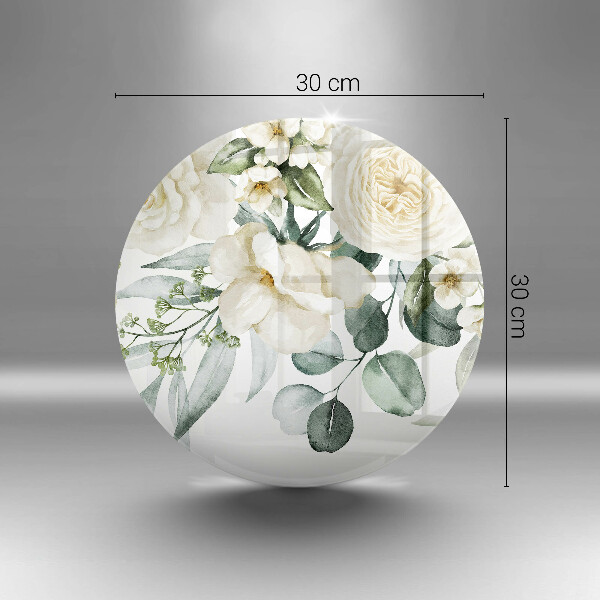 Tocător din sticlă Acuarelă flori