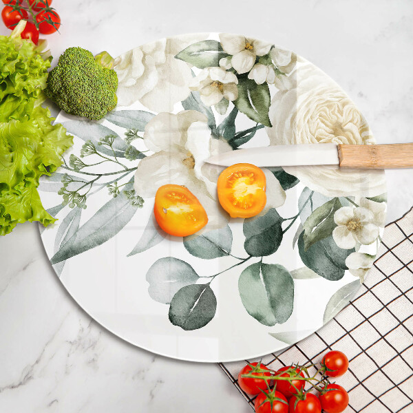 Tocător din sticlă Acuarelă flori