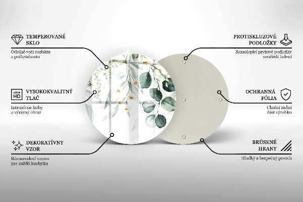 Tocător din sticlă Plante acuarela