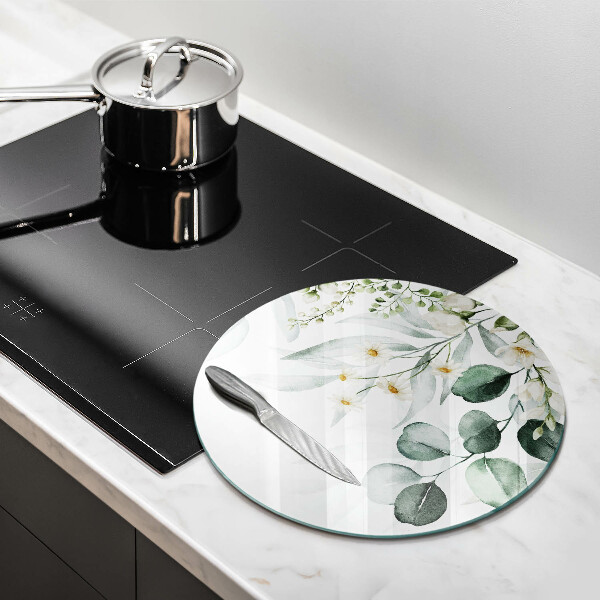 Tocător din sticlă Plante acuarela