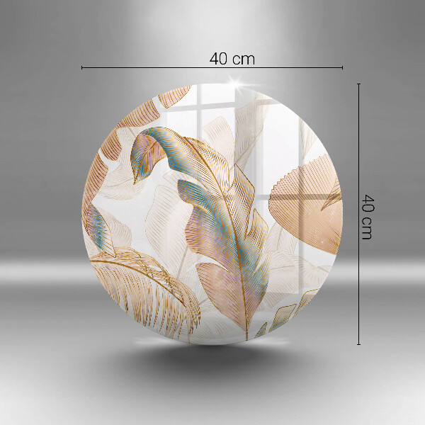 Tocător din sticlă Pene și frunze Boho