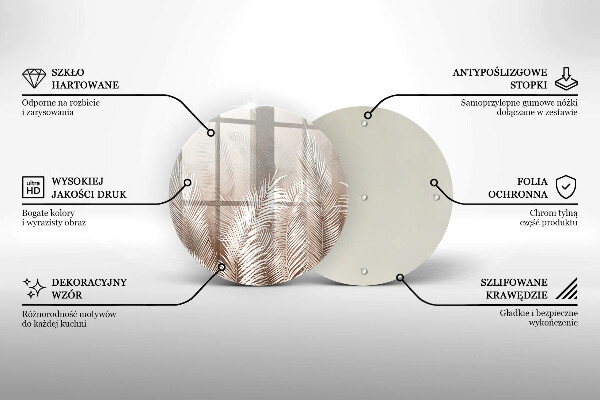 Tocător din sticlă Frunze de vegetație boho