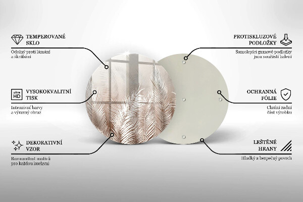 Tocător din sticlă Frunze de vegetație boho