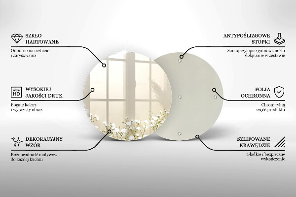 Tocător din sticlă Flori boho din ipsos