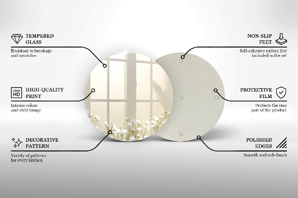Tocător din sticlă Flori boho din ipsos
