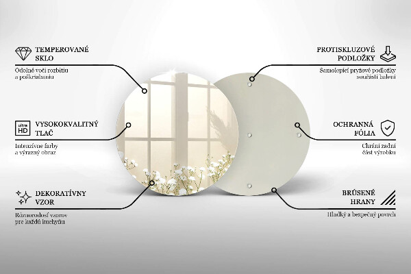 Tocător din sticlă Flori boho din ipsos