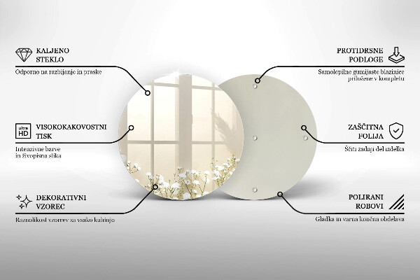 Tocător din sticlă Flori boho din ipsos