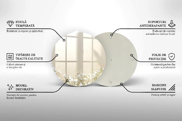 Tocător din sticlă Flori boho din ipsos