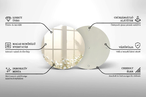 Tocător din sticlă Flori boho din ipsos