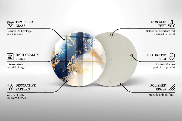 Tocător din sticlă Abstracție cu albastru