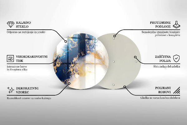 Tocător din sticlă Abstracție cu albastru