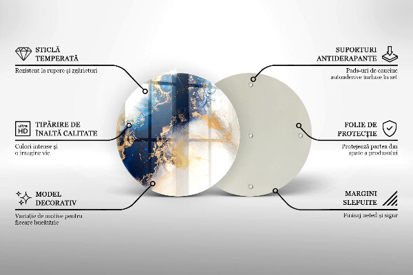 Tocător din sticlă Abstracție cu albastru