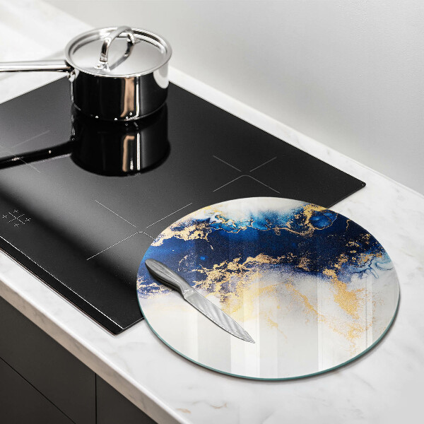 Tocător din sticlă Abstracție cu albastru