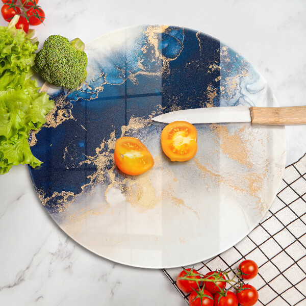 Tocător din sticlă Abstracție cu albastru