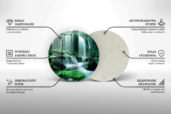 Tocător din sticlă Cascada sălbatică în junglă