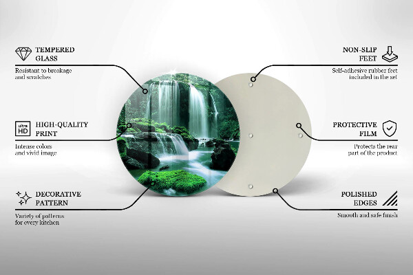 Tocător din sticlă Cascada sălbatică în junglă